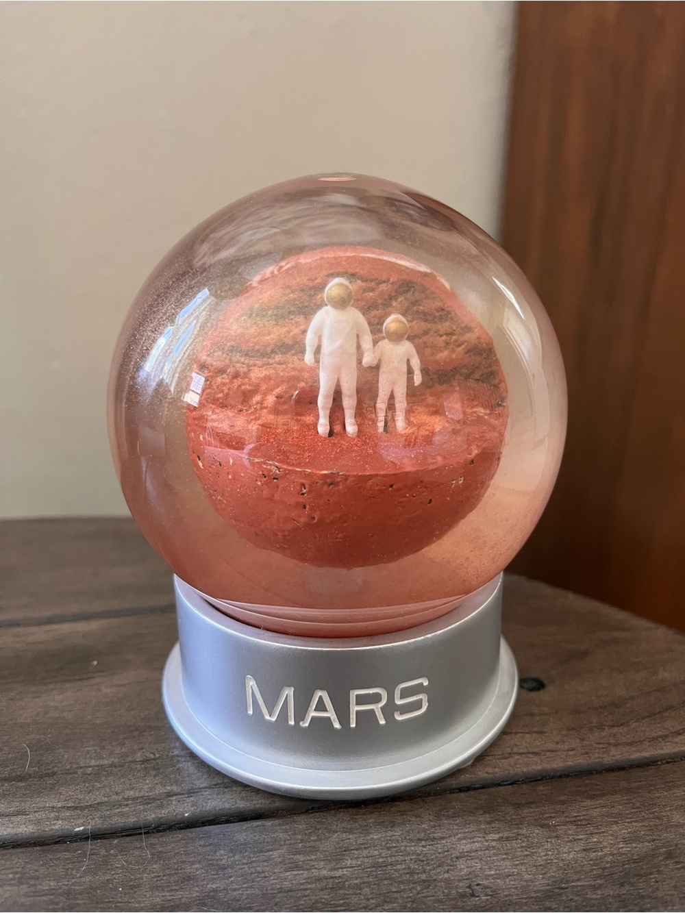 Mars Planet Space Snow Globe NASA Celestial Universe Sci-Fi Desk Decor